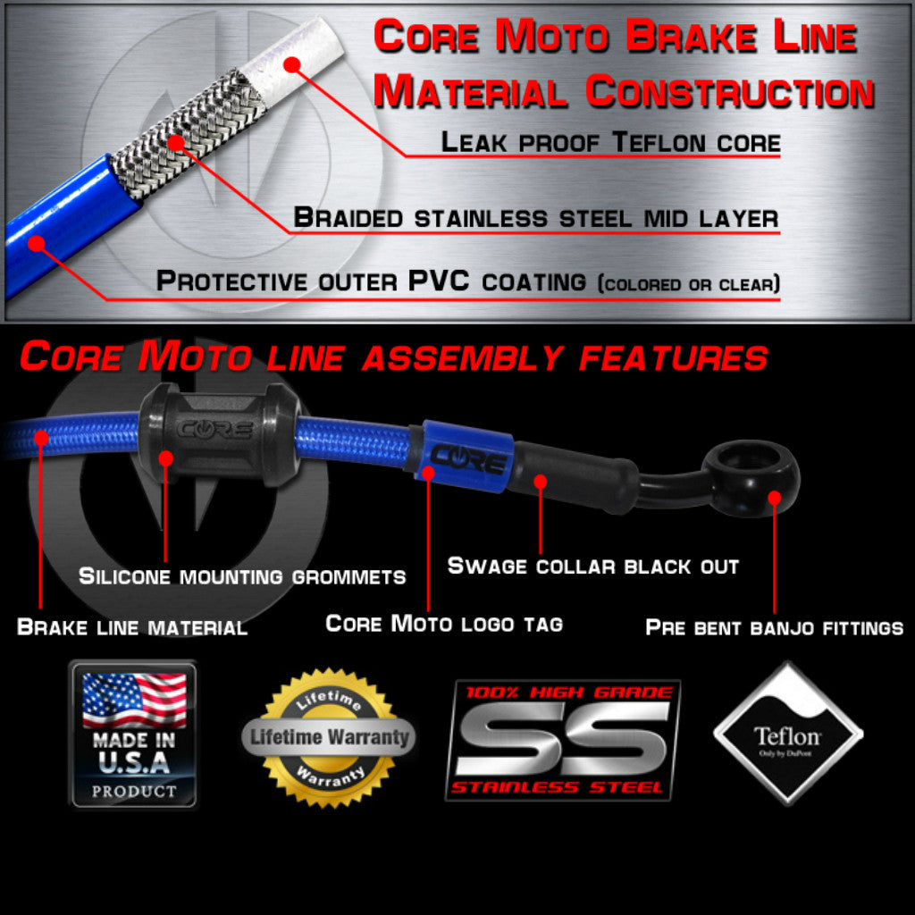 Clear Coated Stainless Braided Brake Hoses / Lines (set)