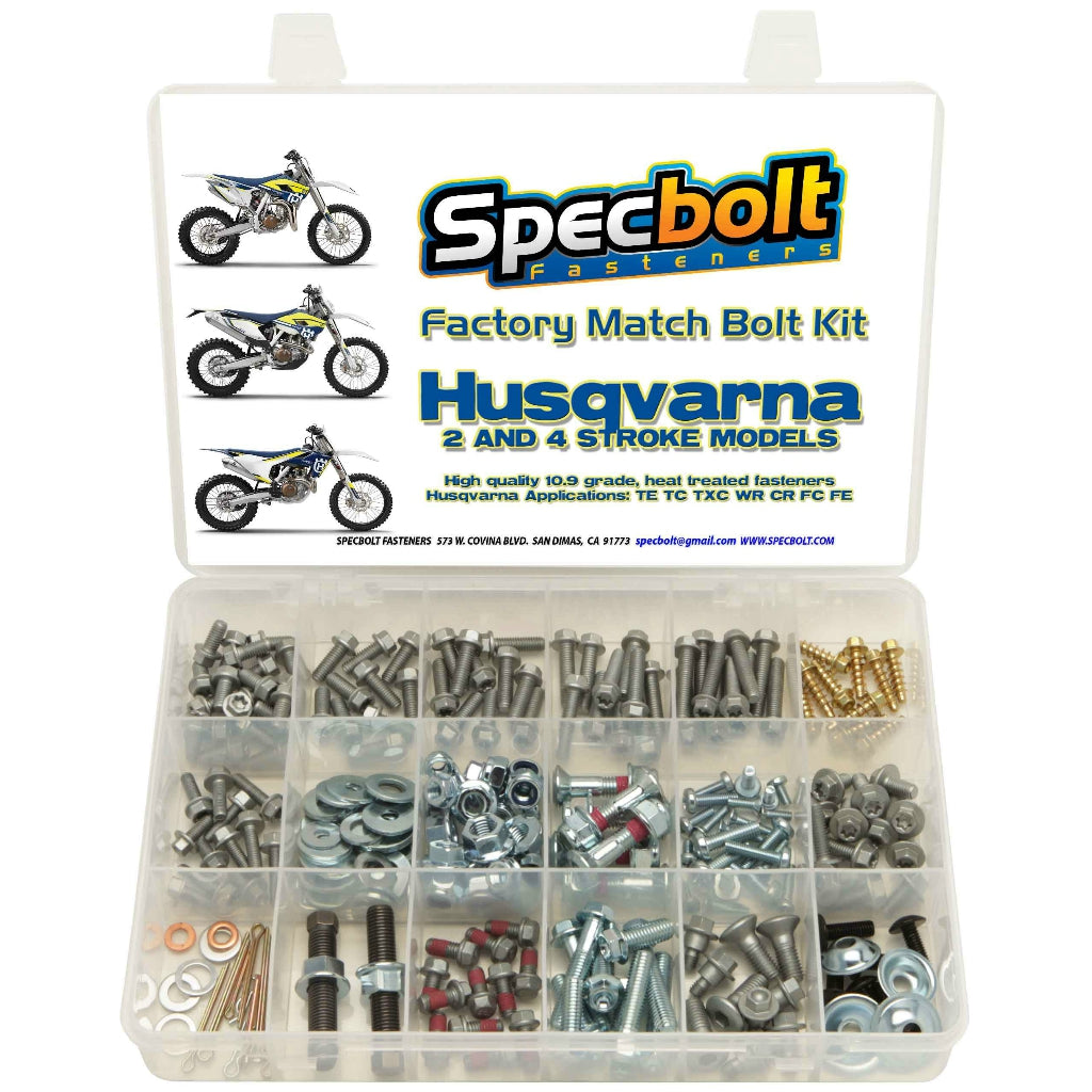 Specbolt - kit de pernos husqvarna de 250 piezas de 2/4 tiempos - hus-250