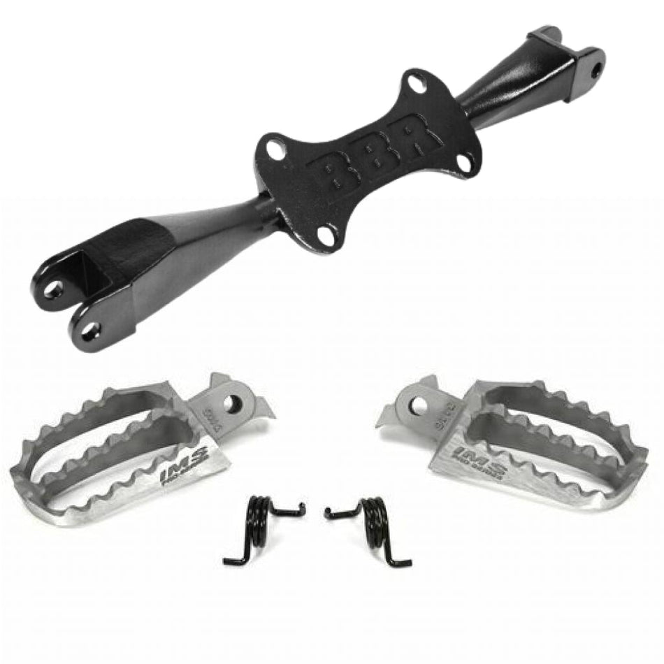 BBR Footpeg Bracket & IMS Series Pro Footpegs CRF50F KLX110 - MojoMotoSport.com