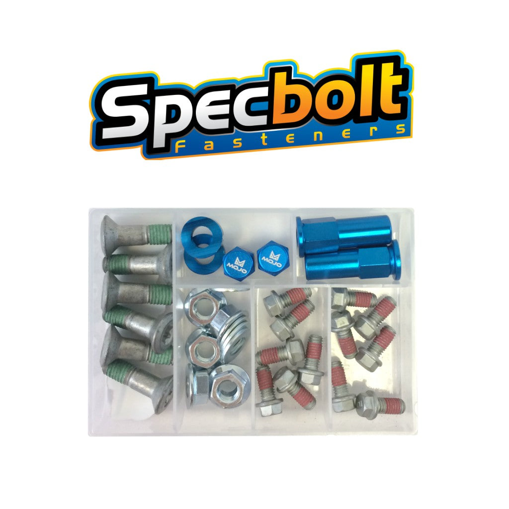 Specbolt - Kit de pernos de rotor y piñón Husqvarna con bloqueos de llanta y tapas de vástago de válvula