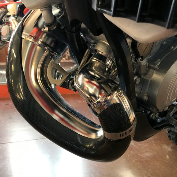 E - Line - KTM/Husqvarna 150 Carbon Fiber Pipe Guard for Stock Pipes ('20 - '22) | MPG15020i - MojoMotoSport.com