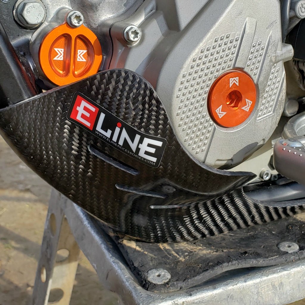 E - Line - KTM/Husqvarna 250/350 XCF - W/FE Carbon Fiber Skid Plate ('20 - '22) | MSP2316W - MojoMotoSport.com