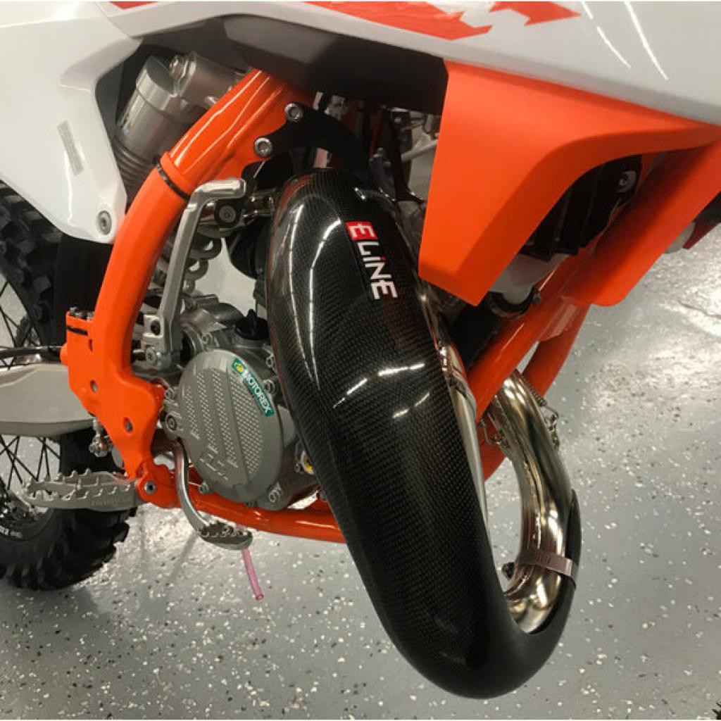 E - Line - KTM/Husqvarna 85 ('18 - '22) Carbon Fiber Pipe Guard | MPG85020 - MojoMotoSport.com
