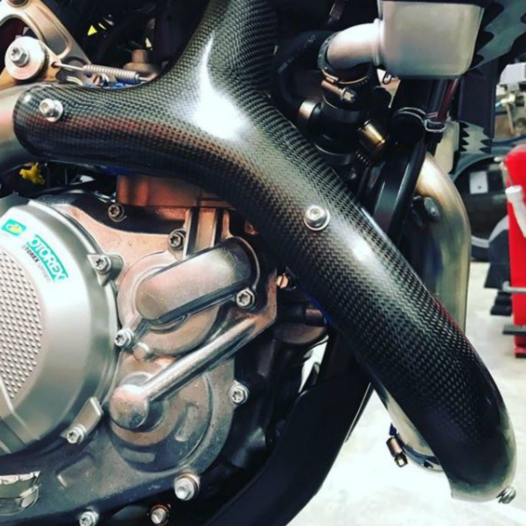E - Line Stock Header Heat Shield w/ O2 Sensor Guard ('20 - '22) KTM/Husky 350 | MHS35020 - MojoMotoSport.com