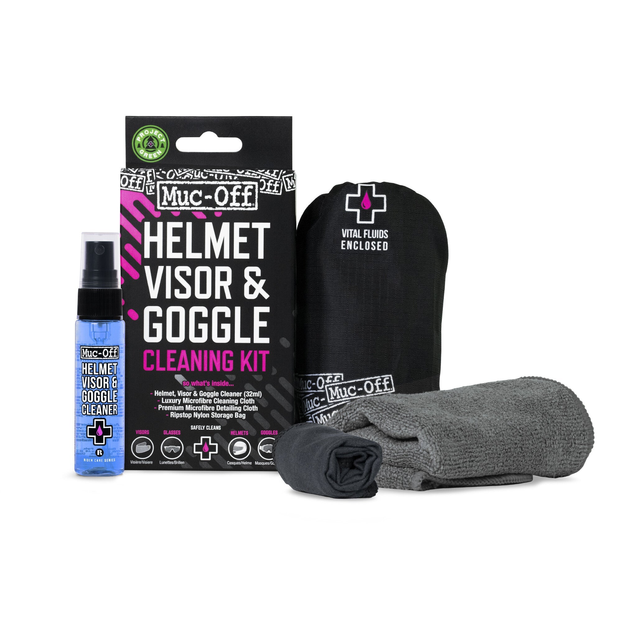 Muc - Off Helmet Visor, Lens, Goggle Cleaning Kit | 20802 - MojoMotoSport.com