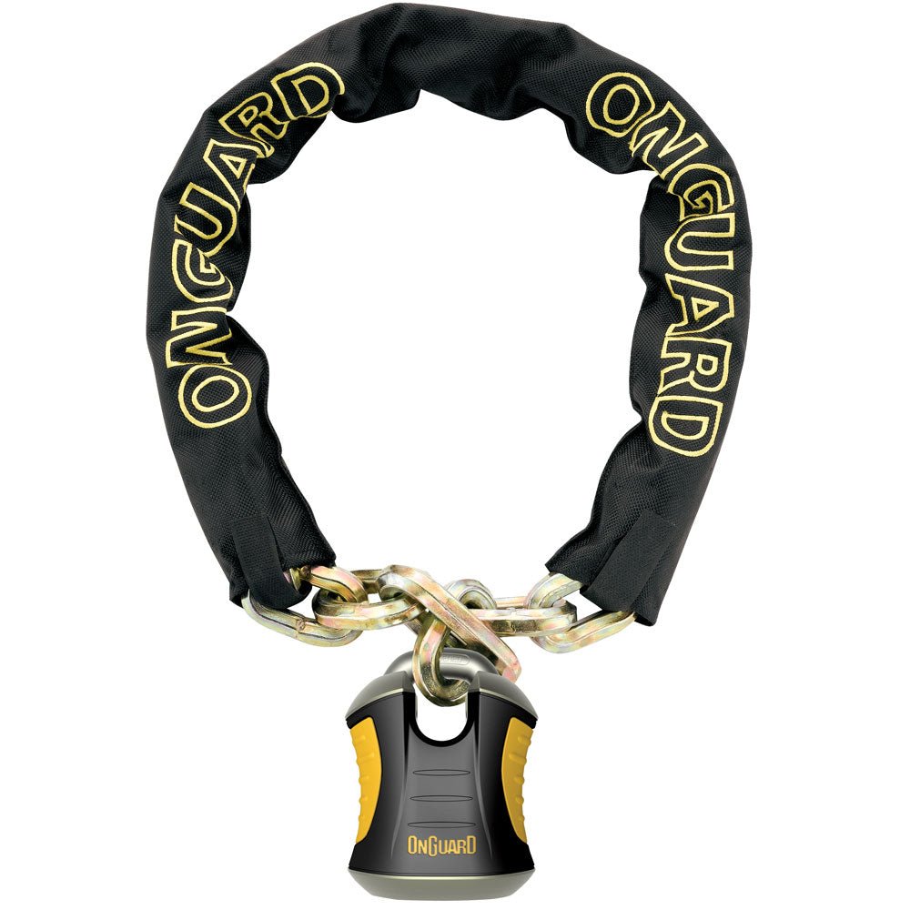 OnGuard Beast Chain w/ Keyed Padlock Black/Yellow 6 Ft | 8018 - MojoMotoSport.com