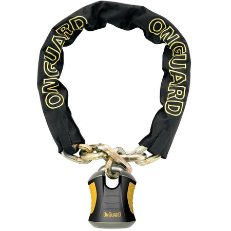 OnGuard Beast Chain w/ Keyed Padlock Black/Yellow 6 Ft | 8018 - MojoMotoSport.com
