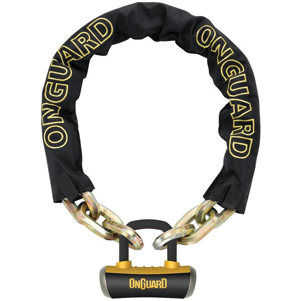 OnGuard Beast Chain w/ U - Lock Black/Yellow 6 Ft | 8016L - MojoMotoSport.com