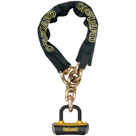 OnGuard Mastiff Chain w/ Boxer U - Lock Blk/Yel 6 Ft | 8019L - MojoMotoSport.com
