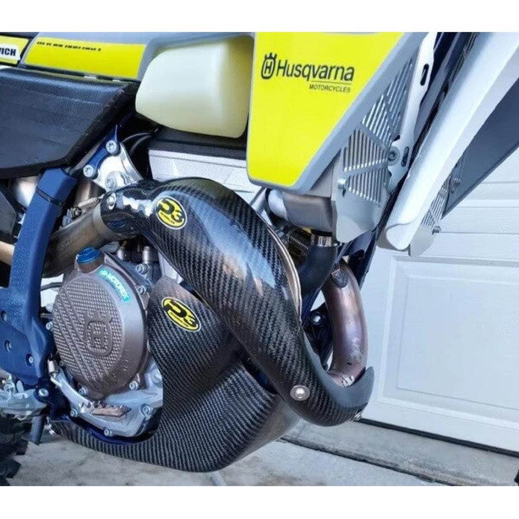 P3 Carbon Fiber Header Heat Shield For KTM/HUS | 201087 - MojoMotoSport.com
