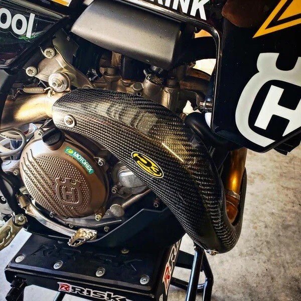 P3 Carbon Fiber Header Heat Shield For KTM/HUS/GASGAS | 201086 - MojoMotoSport.com