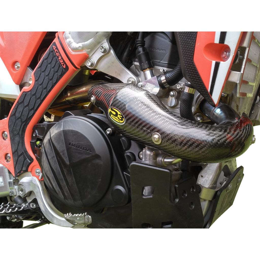 P3 Carbon Fiber MAXCoverage Heat Shield Honda CRF450X/L 19 - 23 w/ FMF Megabomb | 205077 - MojoMotoSport.com