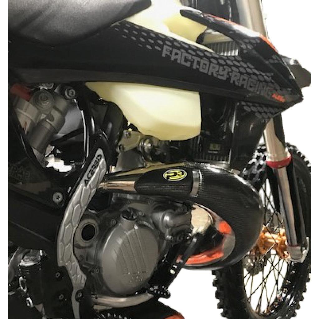 P3 Carbon Fiber Pipe Guard For KTM/HUS/GasGas | 101071 - MojoMotoSport.com