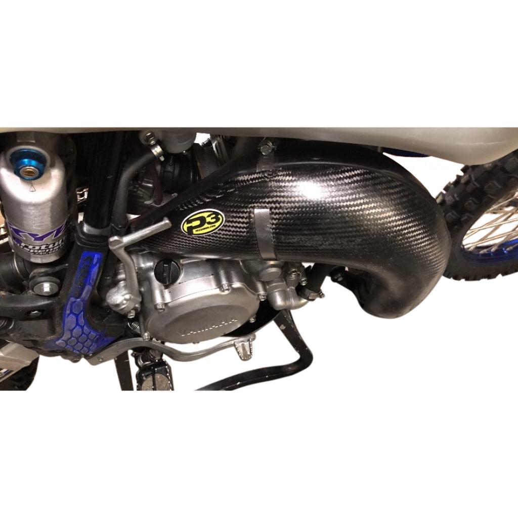 P3 Carbon Fiber Pipe Guard For Yamaha YZ85 (19 - 23) | 107042 - MojoMotoSport.com
