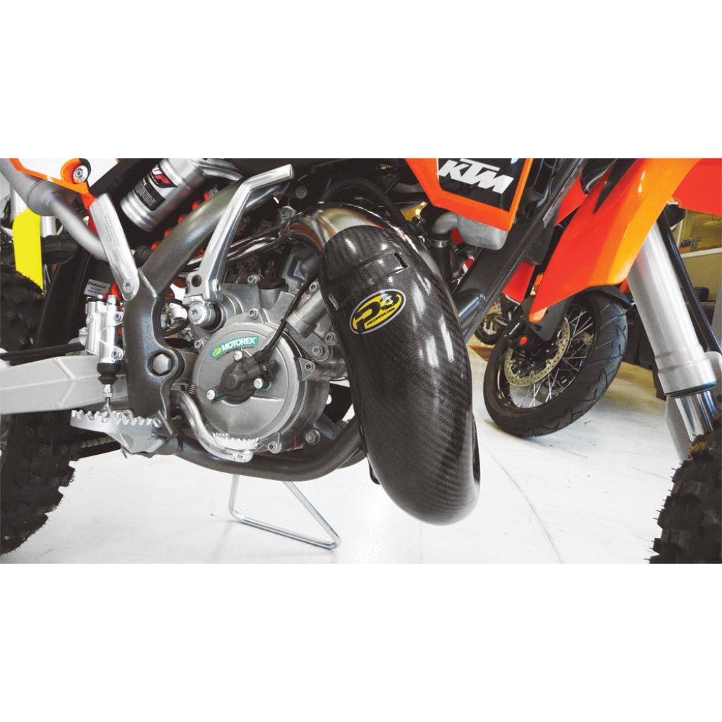 P3 Carbon Fiber Pipe Guard KTM 65 | 101020 - MojoMotoSport.com