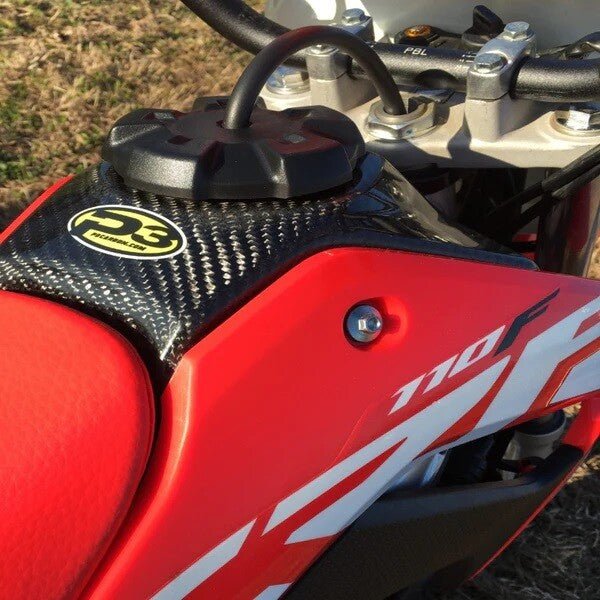 P3 Carbon Fuel Tank Cover Honda CRF110/125 ('19 - '23) | 775051 - MojoMotoSport.com