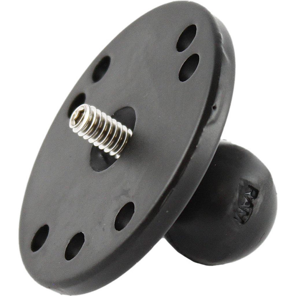 Ram Ball Adapter w/ Round Plate & 1/4" - 20 Threaded Stud - B Size | RAM - B - 202AU - MojoMotoSport.com