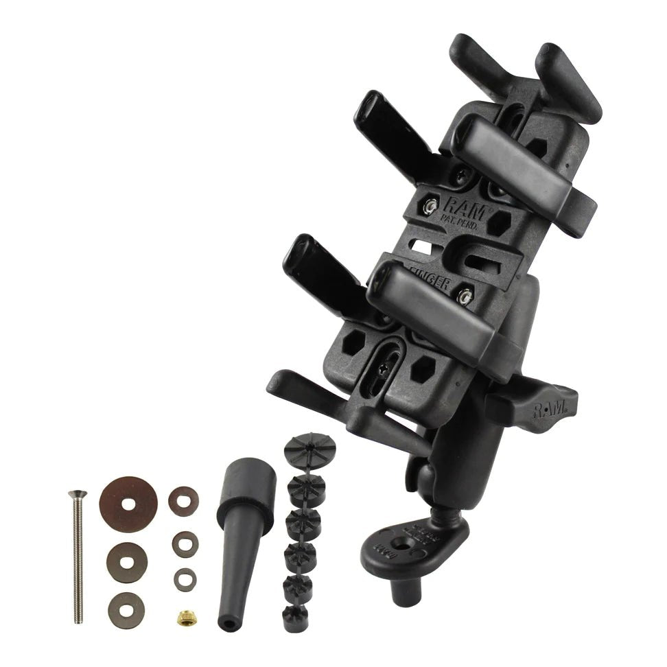 Ram Fork Stem Mount w/ Finger - Grip GPS/Radio Holder | RAM - B - 176 - UN4 - MojoMotoSport.com
