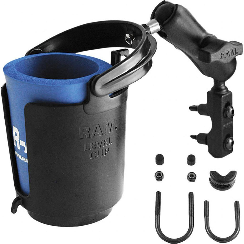 Ram Level Cup 16oz Drink Holder Brake/Clutch Reservoir Mount | RAM - B - 132 - 309 - MojoMotoSport.com