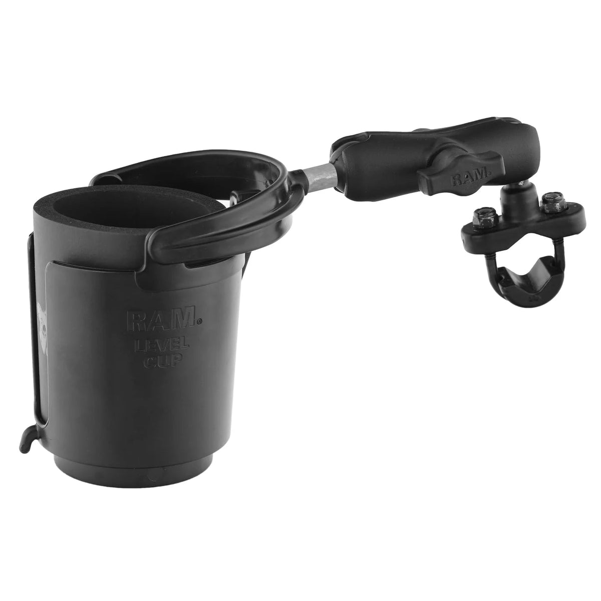 Ram Level Cup 16oz Drink Holder w/ U - Bolt Base - .5" - 1.25" Rails | RAM - B - 132R - MojoMotoSport.com