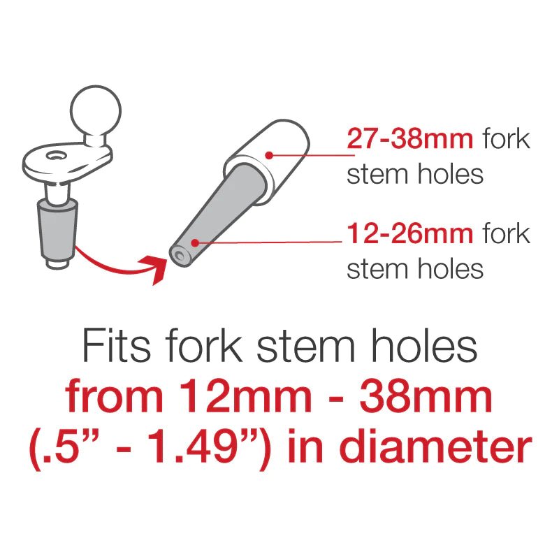 Ram Motorcycle Fork Stem Double Ball Mount | RAM - B - 176 - MojoMotoSport.com