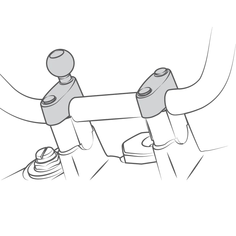 Ram Motorcycle Handlebar Clamp Base w/ M8 Bolts | RAM - B - 367U - MojoMotoSport.com