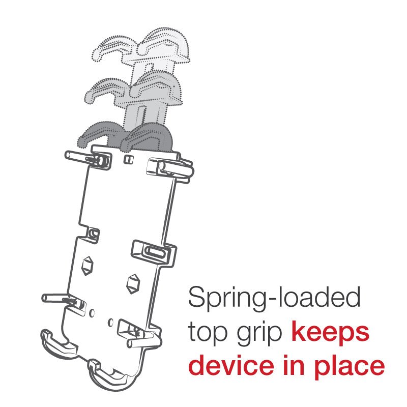 Ram Quick - Grip XL Phone Mount w/ Handlebar U - Bolt Base - Short | RAM - B - 149Z - A - PD4U - MojoMotoSport.com