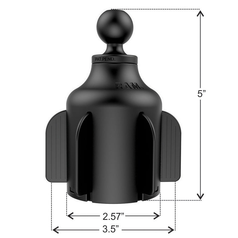 Ram Stubby Cup Holder Ball Base w/ 1" Ball | RAP - B - 299 - 4U - MojoMotoSport.com