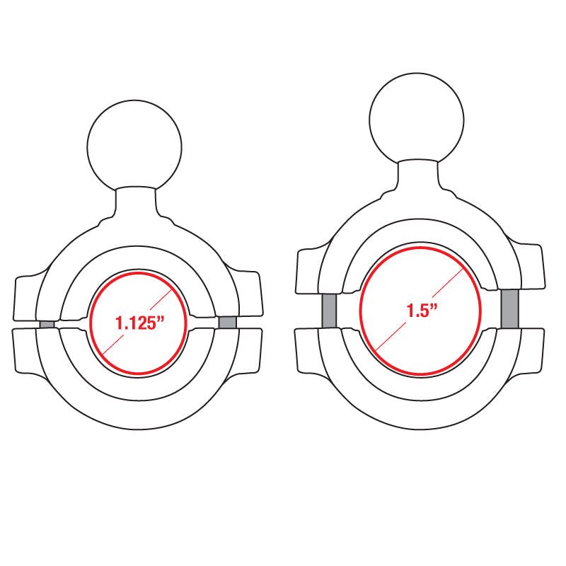 Ram Torque Large Rail Base - B Size | RAM - B - 408 - 112 - 15U - MojoMotoSport.com
