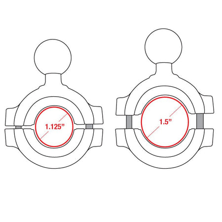 Ram Torque Large Rail Base - B Size | RAM - B - 408 - 112 - 15U - MojoMotoSport.com
