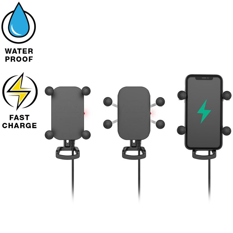 Ram Tough - Charge 10W Waterproof Wireless Charging Holder w/ Charger | RAM - HOL - UN12WB - V7M - MojoMotoSport.com