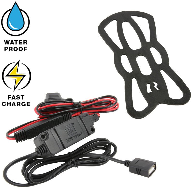 Ram Tough - Charge 10W Waterproof Wireless Charging Holder w/ Charger | RAM - HOL - UN12WB - V7M - MojoMotoSport.com
