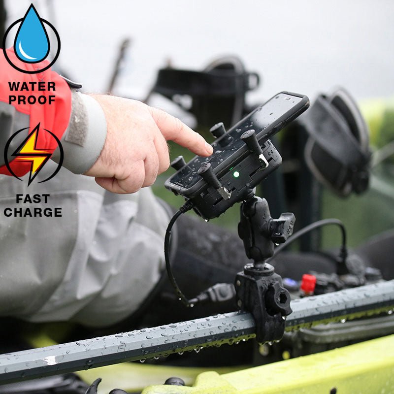 Ram Tough - Charge w/ X - Grip 10W Waterproof Wireless Charging Holder | RAM - HOL - UN12WB - MojoMotoSport.com