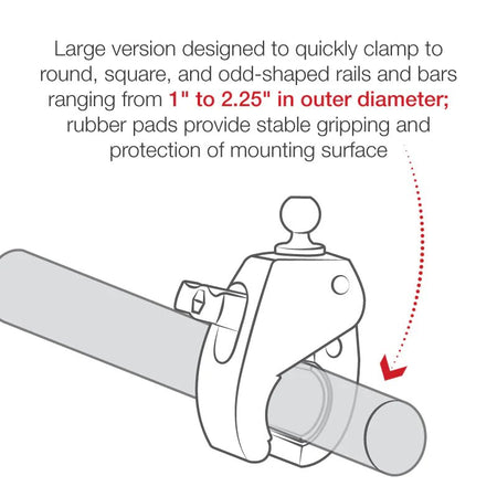 Ram Tough - Claw Large Clamp Base w/ Ball | RAP - B - 401U - MojoMotoSport.com