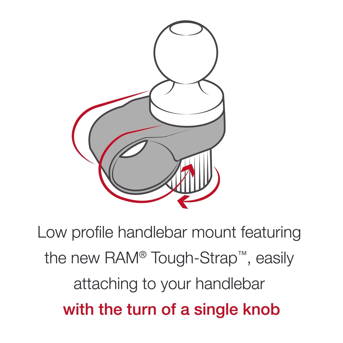 Ram Tough - Strap Handlebar Ball Base | RAP - B - 460U - MojoMotoSport.com