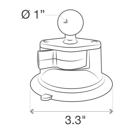 Ram Twist - Lock Suction Cup Base w/ Ball | RAM - B - 224 - 1U - MojoMotoSport.com