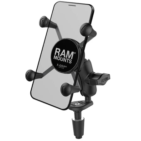 Ram X - Grip Phone Holder w/ Motorcycle Fork Stem Base | RAM - B - 176 - A - UN7 - MojoMotoSport.com