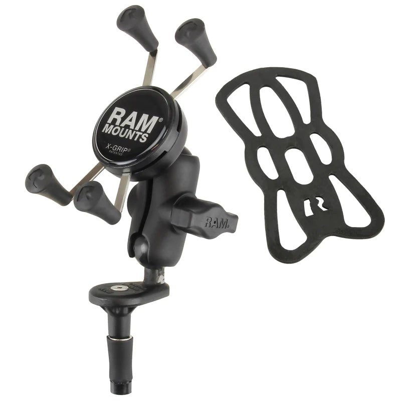 Ram X - Grip Phone Holder w/ Motorcycle Fork Stem Base | RAM - B - 176 - A - UN7 - MojoMotoSport.com