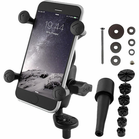 Ram X - Grip Phone Holder w/ Motorcycle Fork Stem Base | RAM - B - 176 - A - UN7 - MojoMotoSport.com