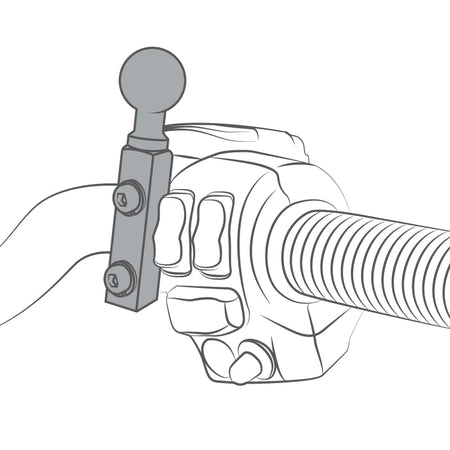 Ram X - Grip Phone Mount w/ Brake/Clutch Reservoir Base - Medium | RAM - B - 174 - UN7 - MojoMotoSport.com