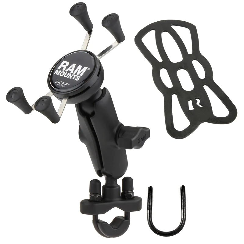 Ram X - Grip Phone Mount w/ Handlebar U - Bolt Base - Medium | RAM - B - 149Z - UN7 - MojoMotoSport.com