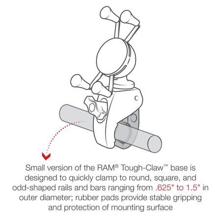 Ram X - Grip Phone Mount w/ RAM Snap - Link Tough - Claw | RAM - HOL - UN7 - 400 - MojoMotoSport.com