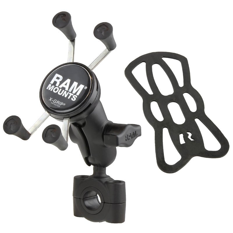 Ram X - Grip Phone Mount w/ Torque Medium Rail Base - Short | RAM - B - 408 - 75 - 1 - A - UN7 - MojoMotoSport.com