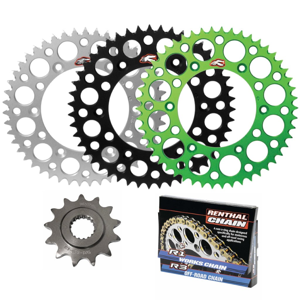 Renthal Chain & Ultralight Sprocket Kit Kawasaki KDX/KLX/KX 200 - 500 - MojoMotoSport.com