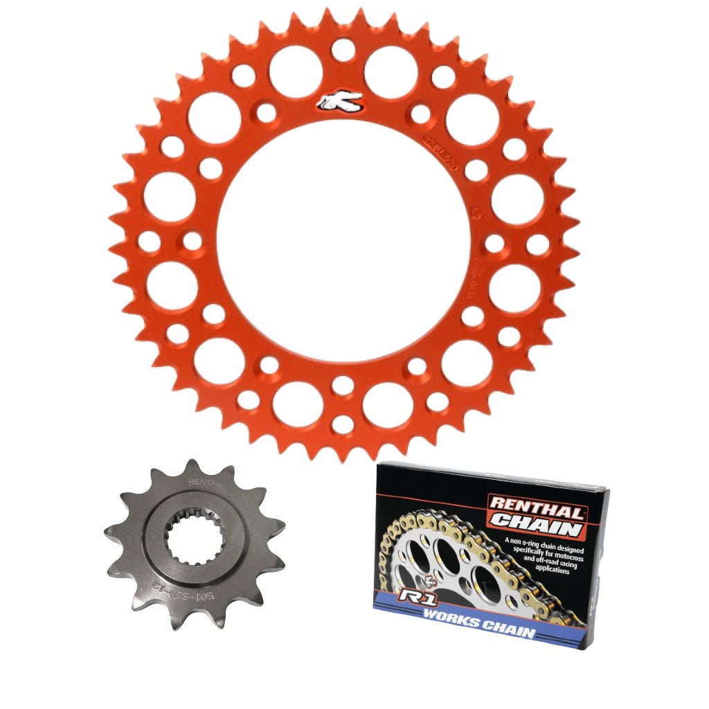 Renthal Chain & Ultralight Sprocket Kit KTM/Husqvarna 65cc '09 - 23 - MojoMotoSport.com