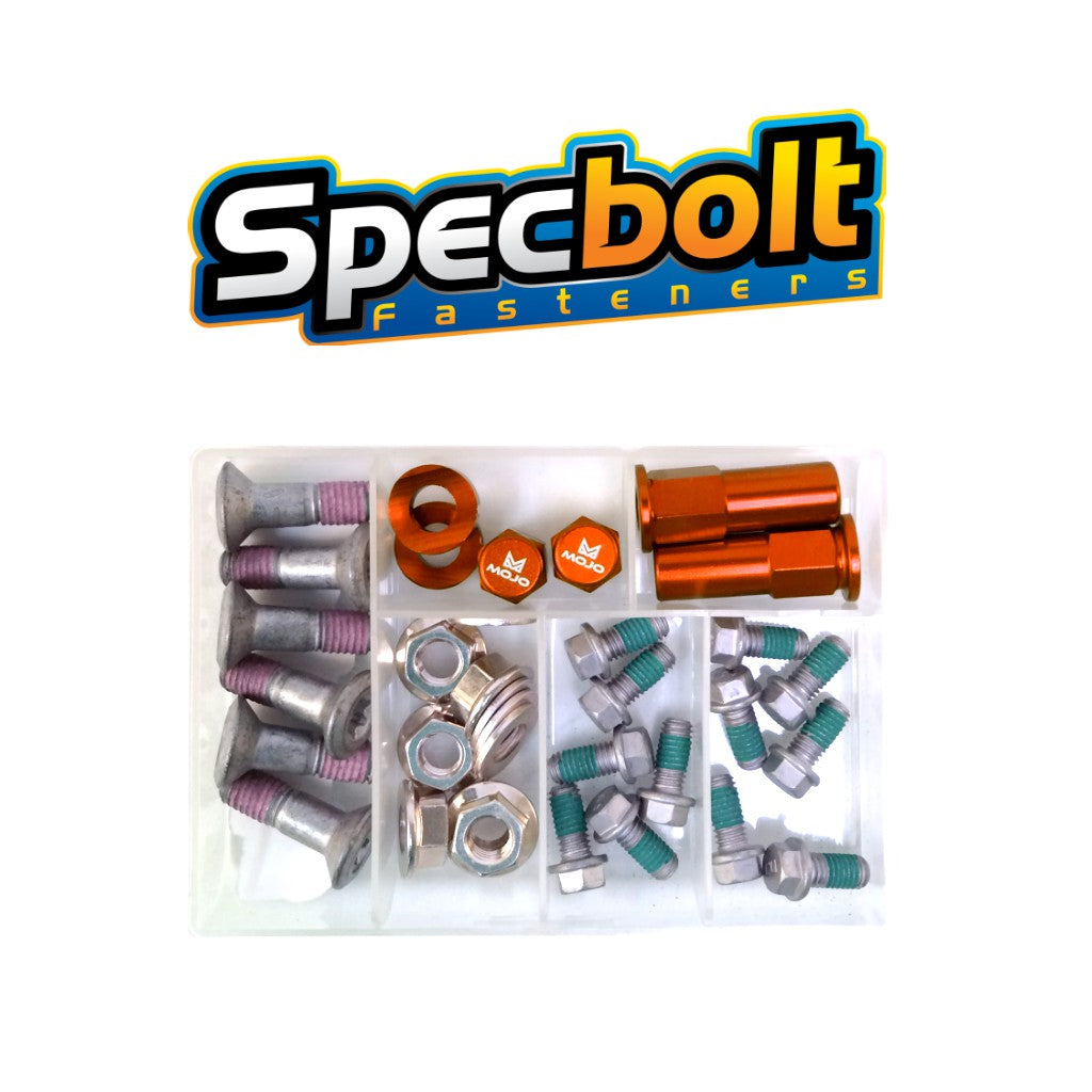 Specbolt - مجموعة مسامير العجلة المسننة والدوارة من KTM مع أقفال حافة وأغطية جذعية للصمام
