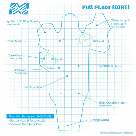 SXS Full Coverage Slide Plate Honda CRF450 (21 - 22) | D309 - MojoMotoSport.com