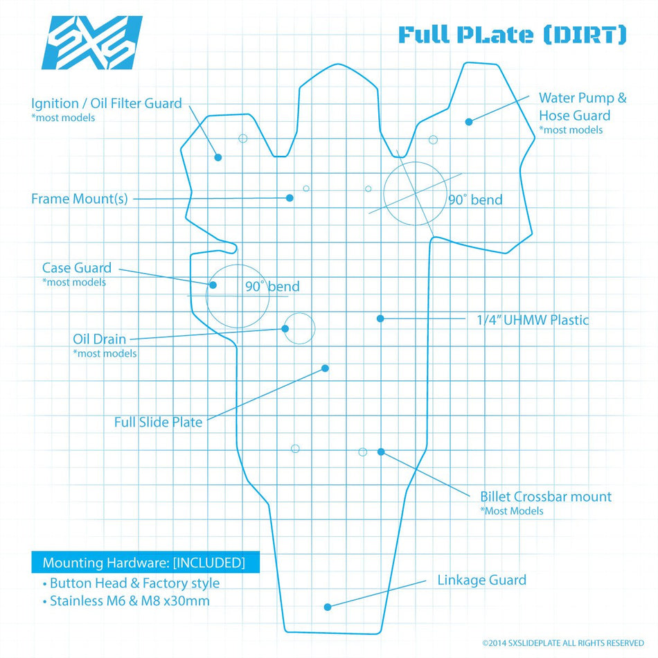 SXS Full Coverage Slide Plate KTM 250 - 300 XC - W (17 - 19) | D110 - MojoMotoSport.com