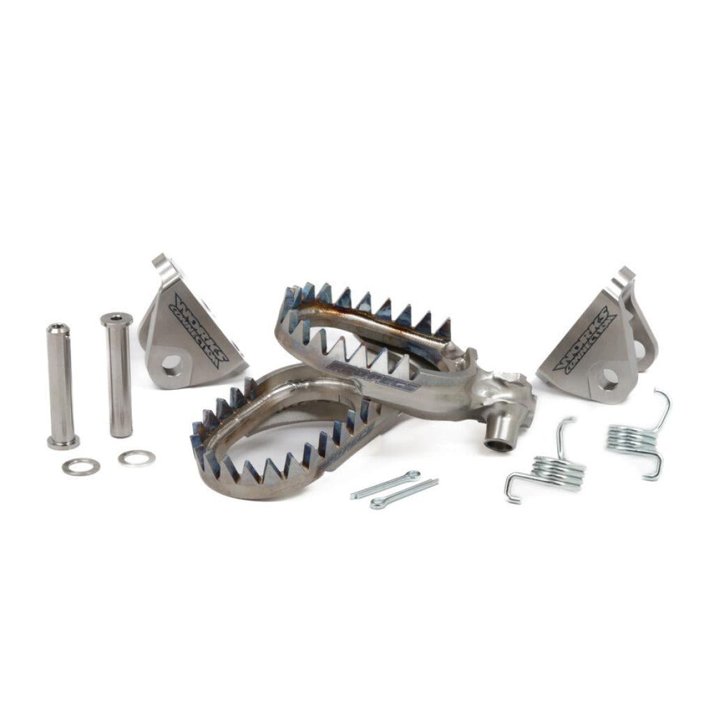 Titanium Pro 4mm Low Offset Footpegs Yamaha 2023 YZ450F - MojoMotoSport.com